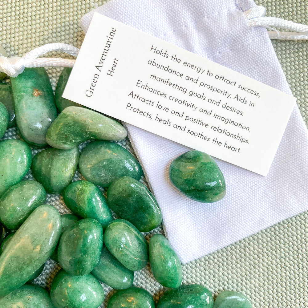 Green Aventurine Tumble Stone(with description card)