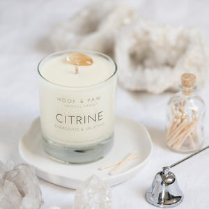 Citrine, Essential Oil Crystal Candle