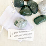 Large Moss Agate tumblestone (with description card)