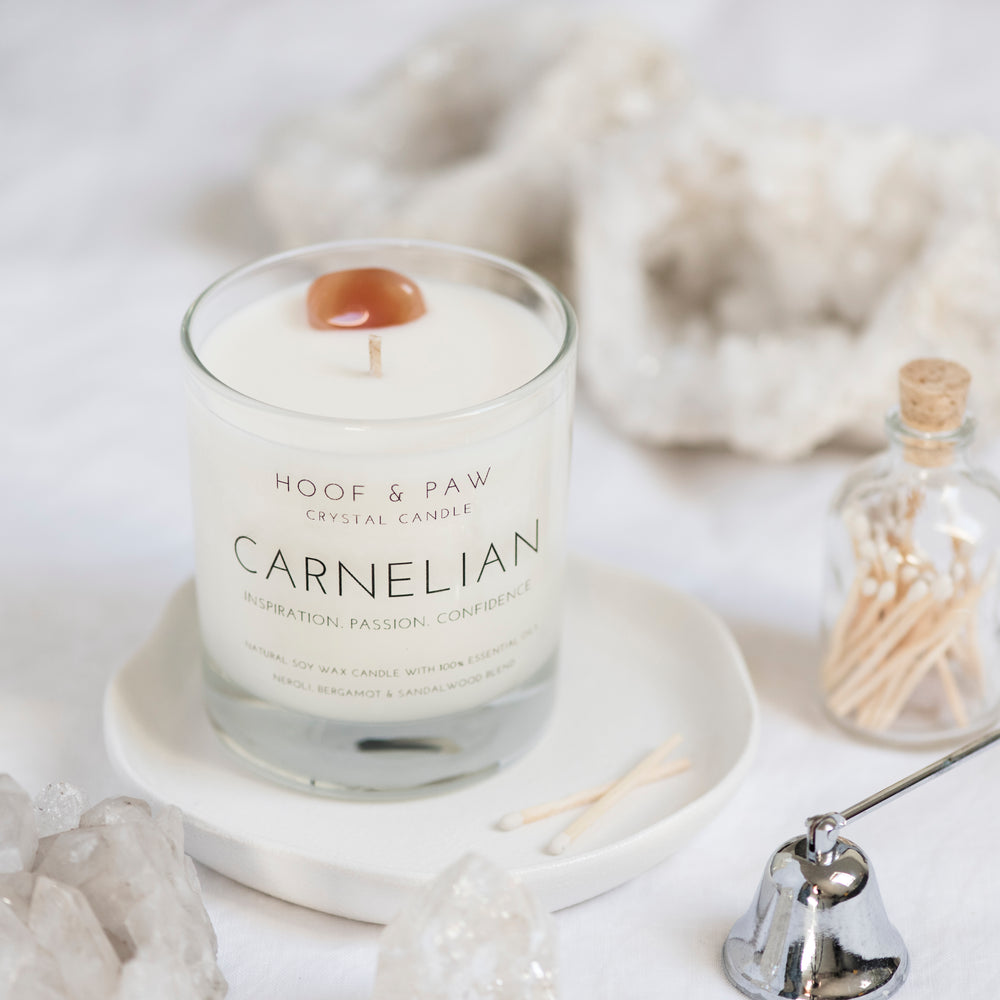 Carnelian, Essential Oil Crystal Candle