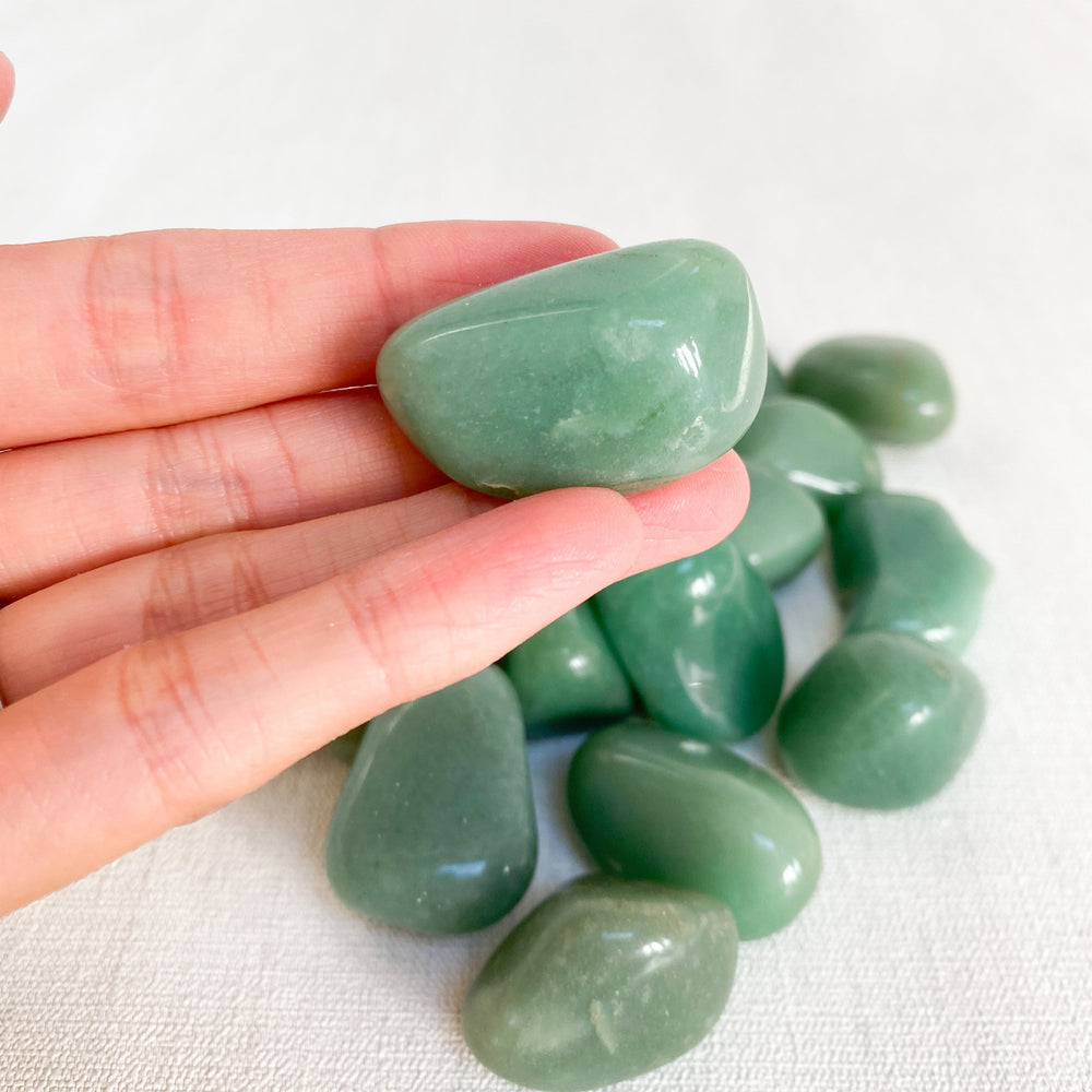 
            
                Load image into Gallery viewer, Green Aventurine Tumble Stone(with description card)
            
        