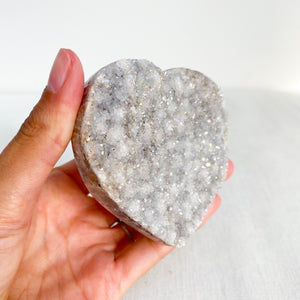 Angel Aura Agate Druzy Heart