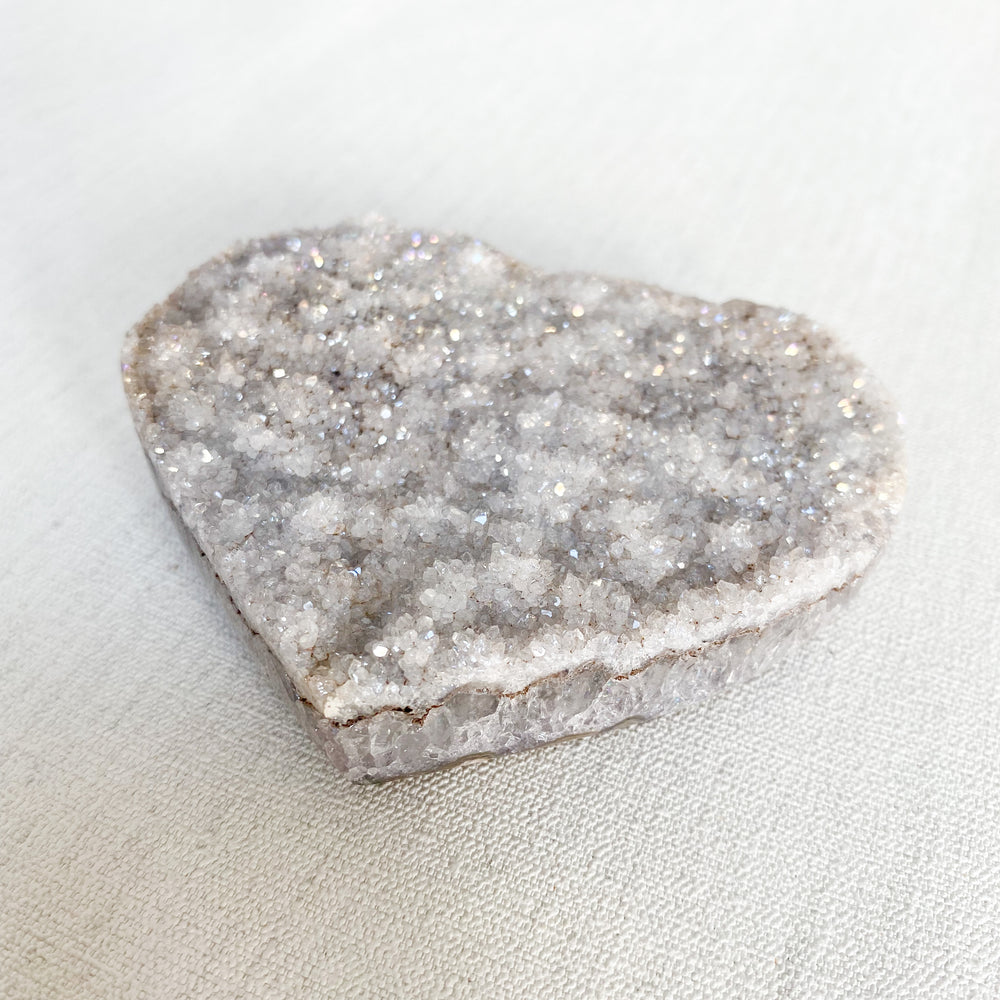 Angel Aura Agate Druzy Heart