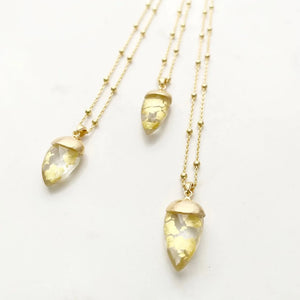 
            
                Load image into Gallery viewer, Guardian Shield Quartz Necklace with 22ct Gold flakes
            
        